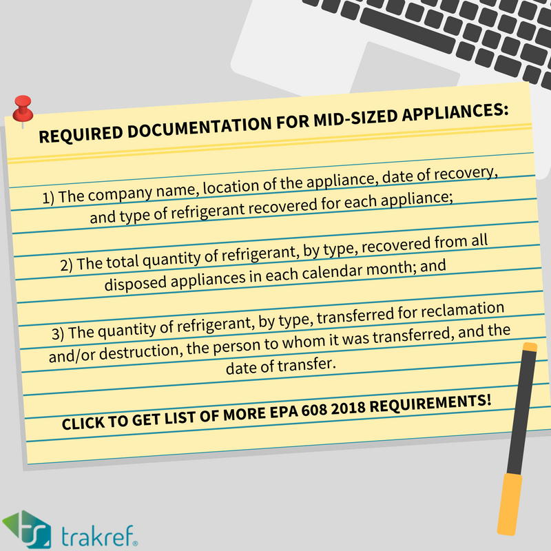 Required Documentation For Mid-Sized Appliances