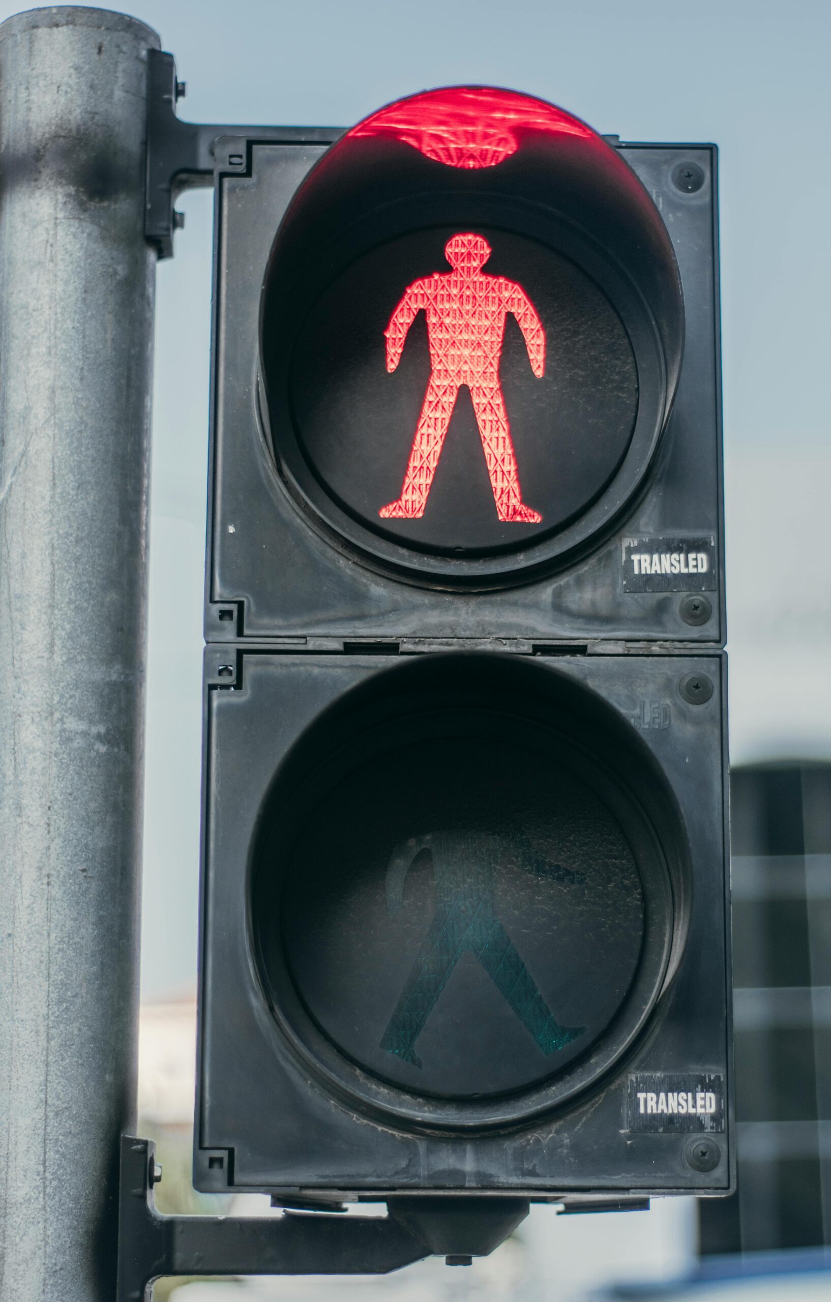 Do not walk sign with a man in red