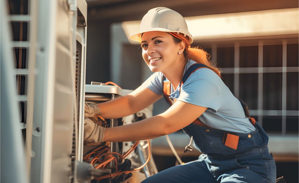 A mechanic is managing refrigerant