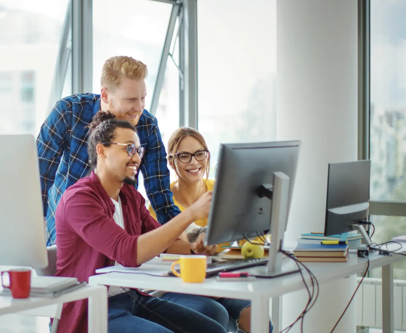 Group working together at computer